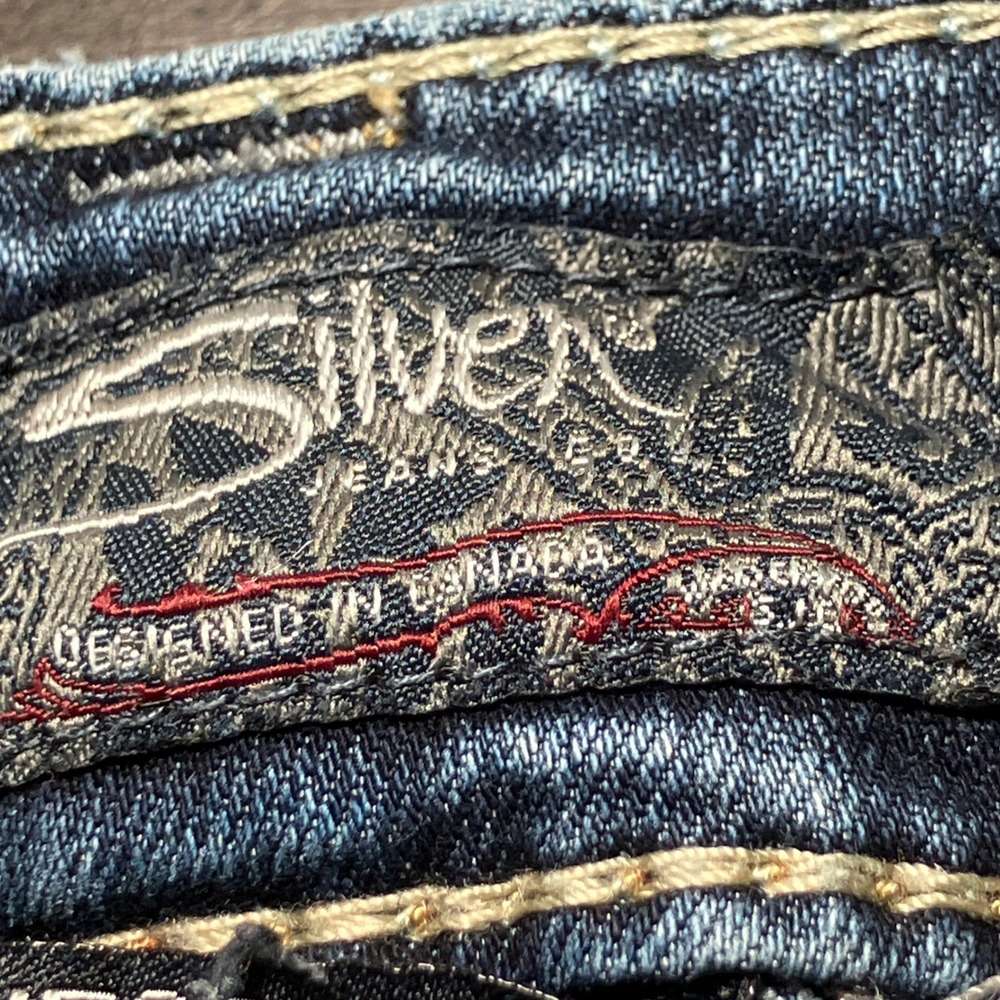 Silver Jeans Tuesday Bootcut Women Size 16 1/2 Blue Contrast Stitching - Picture 8 of 9